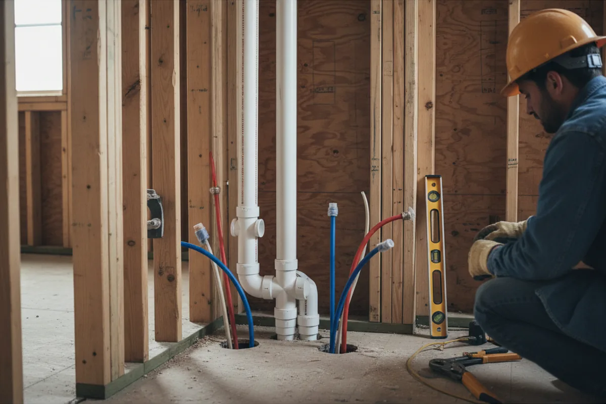 Drain and supply rough-in during Leak Detection in Paynes Creek